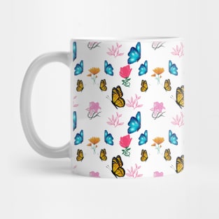 Butterflies and blooming flowers Mug